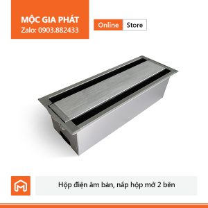 Hộp điện nhôm âm bàn, nắp lật mở 2 chiều