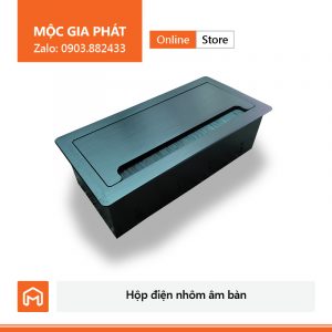Hộp điện nhôm âm bàn nhôm xước màu đen