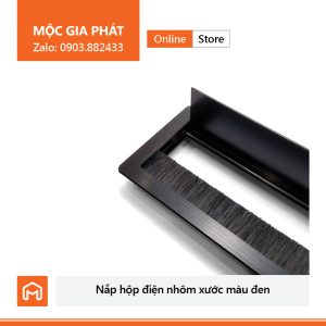 Nắp hộp điện âm bàn nhôm xước màu đen