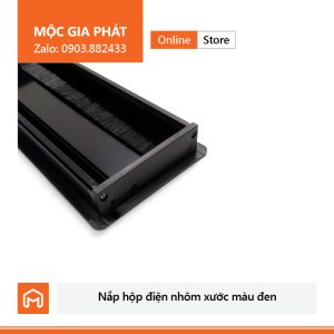 Nắp hộp điện âm bàn nhôm xước màu đen